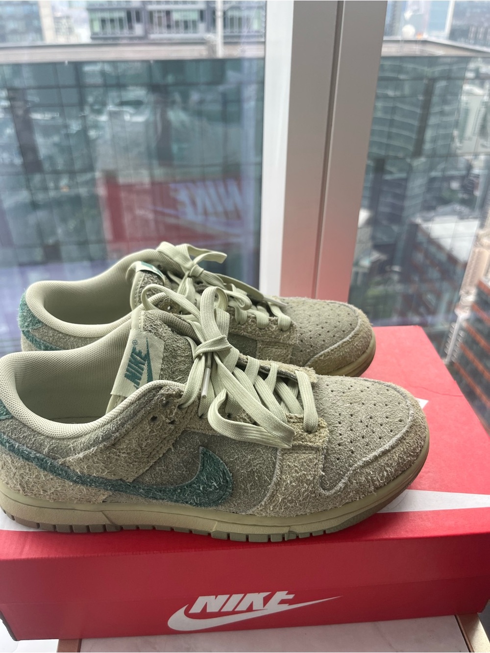 Nike SB dunks “Olive Aura” size 8💚